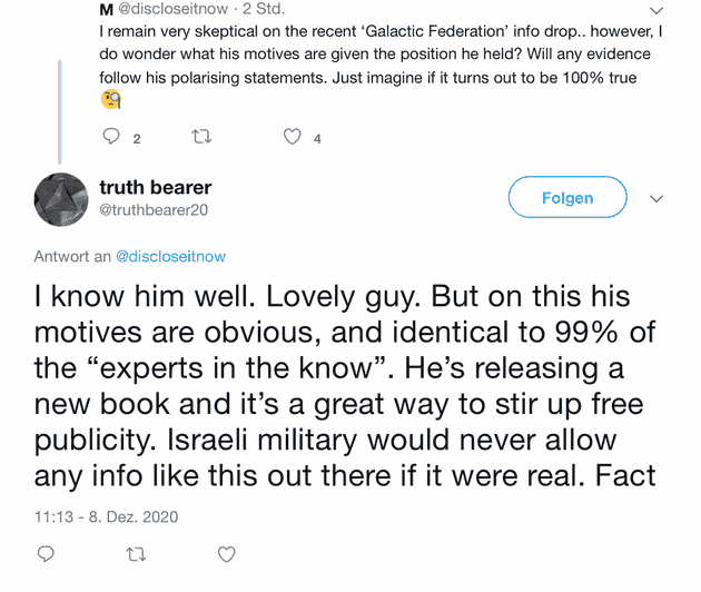 "I know him well. Lovely guy. But on this his motives are obvious, and identical to 99% of the "experts in the know". He's releasing a new book and it's a great way to stir up free publicity. Israeli military would never allow any info like this out there if it were real. Fact"